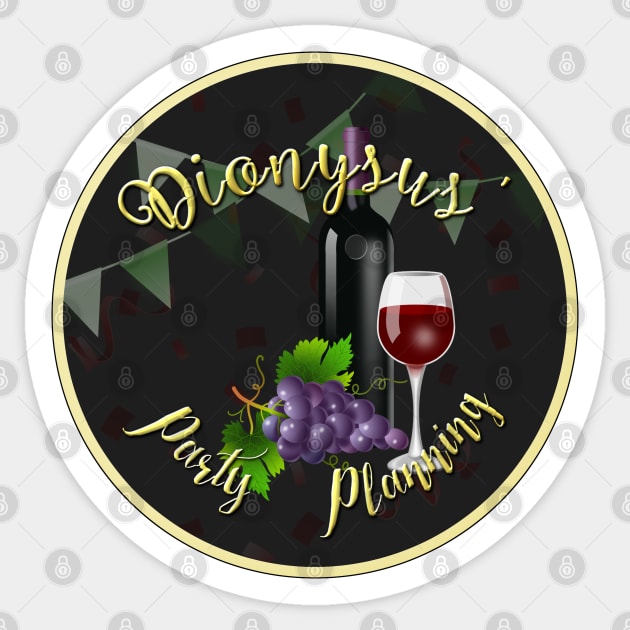 Dionysus' Party Planning Sticker by drawnexplore